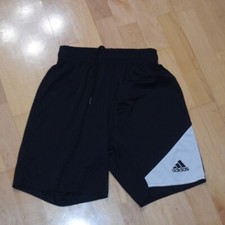 ADIDAS CLIMALITE Boys' Sz M Black  White Athletic Shorts - EXCELLENT Condition