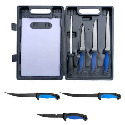 Jenzi Angelmesser Filetiermesser Fischschupper Fischmesser Messerset rutschfest