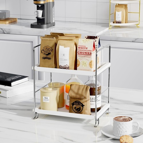 2-Tier Bathroom Countertop Organizer Tool-Less Installation Makeup Shelf Storage - Picture 3 of 7