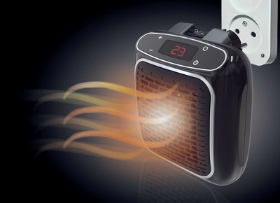 800W Mini Space Heater - Adjustable Temp. 12-Hour Timer, Digital Display