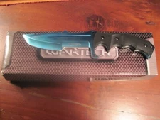 WARTECH COMBAT HUNTING SURVIVAL KNIFE W/SHEATH, FIXED BLADE BLUE, 11", 6" BLADE