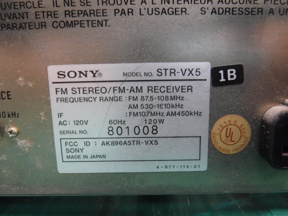 Sony STR-VX5 Legato Linear FM Stereo / FM-AM Reveiver HiFi Stereo | eBay