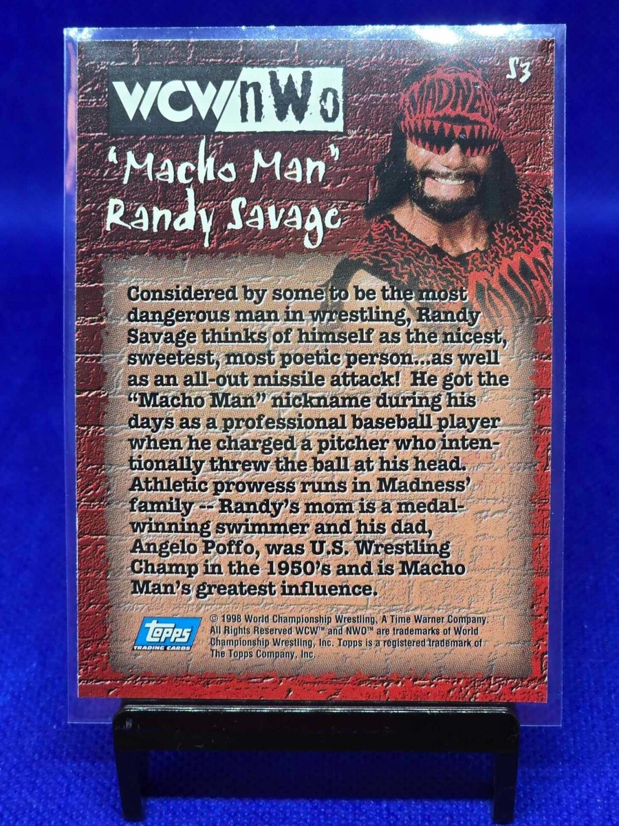 Randy Savage 1998 Topps WCW nWo Macho Man Sticker Card #S3