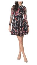 DRESS the POPULATION - Alora Black Floral Medium Lace Green Red Blue