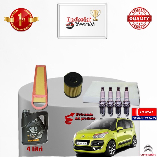 Inspektionskit Filter ÖL Kerzen Citroen C3 Picasso 1.4 70KW Von 2012->-image
