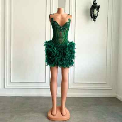 slim fit dress slacks Dark Green Embroidered A-line Short Homecoming Dress – Ohmollydress main image 0