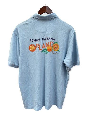 Tommy Bahama Island Zone Light Blue Polo Embroiled Orlando Florida NWT Size M - Picture 2 of 4