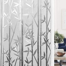 Bamboo Glass Window Film, Static Cling Window Sticker 17.7"x78.7"