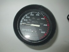 Vintage Boat Speedometer 0-50 Mph Black Bezel  B1