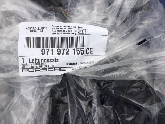 2017-2019 Porsche 971 Panamera Bumper Wiring Harness 971972155CE | eBay