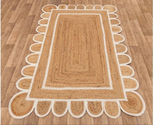 Jute Rug Rectangle Latest Design Handmade Area Rug for Living Room Doormat - Picture 2 of 5