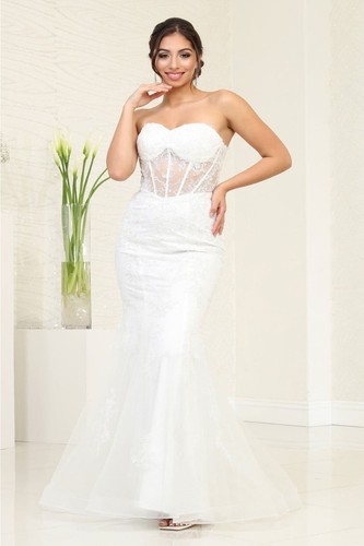 Womens Dresses For Gala Evening Prom Long Sweetheart Strapless Mermaid Plus Size - Picture 19 of 22