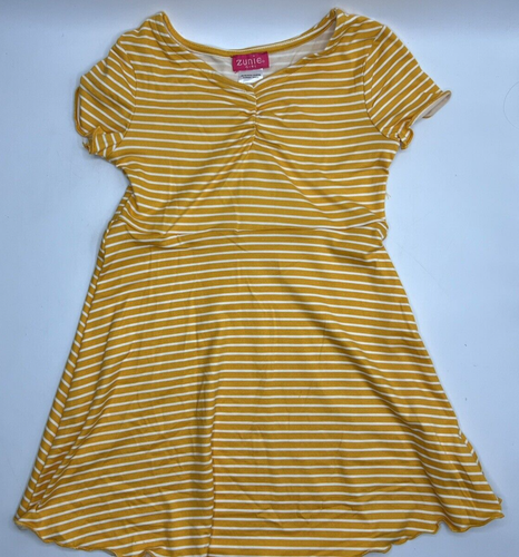 Girls Size XS(4/5) Zunie 2-Piece Set Yellow Striped Sundress & Jean Jacket - Picture 3 of 5