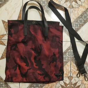 camo leather tote