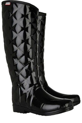 Hunter Regent Carlyle Rain Boot Black US 4M 5F Chic Equestrian