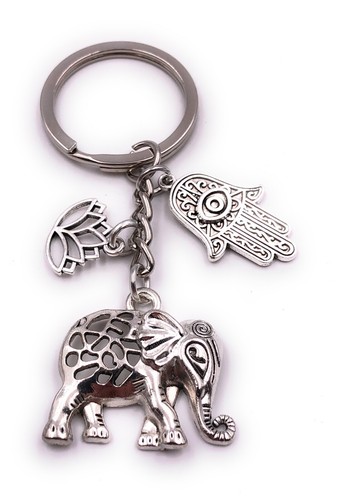 Porte-clés éléphant En Métal Argenté - Pendentif Déco - Idée Cadeau Unisexe