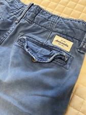 Abercrombie Kids Boys 12 Distressed Flat Front Chino Blue Shorts