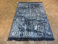 5 X 7 Hand Knotted Black Broken Design Tone On Tone Oriental Rug G2935