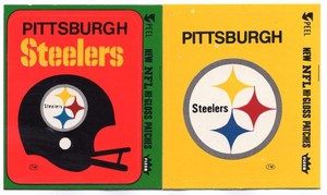 1980-Pittsburgh-Steelers-Fleer-NFL-Football-034-Logo-Sticker-034-lot-of-2-Different