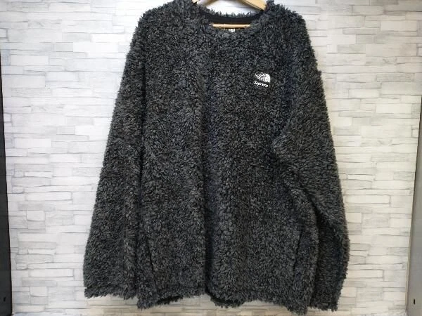 Pull polaire à poils hauts logo brodé gris SUPREME THE NORTH FACE taille L