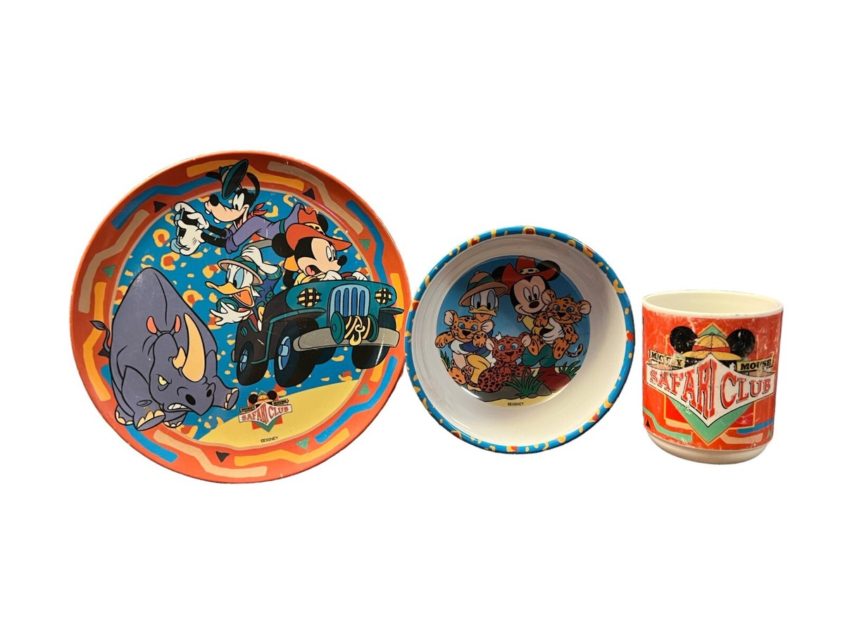 Vintage Mickey Mouse Stuff For Kids Safari Club Dinnerware Set By