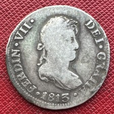 Peru 1813-JP SILVER 2 Reales. Ferdinand VII. KM# 115.1