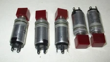 Dialco No. A015 4 pin Panel Indicator Square Red Light Sockets 5 Pcs NOS