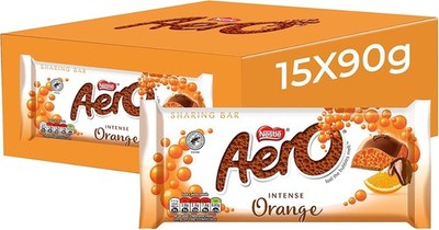 7 Aero UK Intense Orange Pure Milk Chocolate Giant Bars Bulk Candy 90g