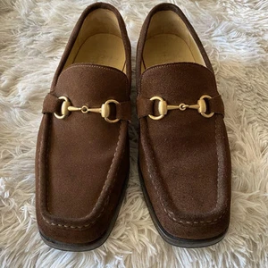 Mocassins homme 7,5 US Gucci marron daim Horsebit 40,5