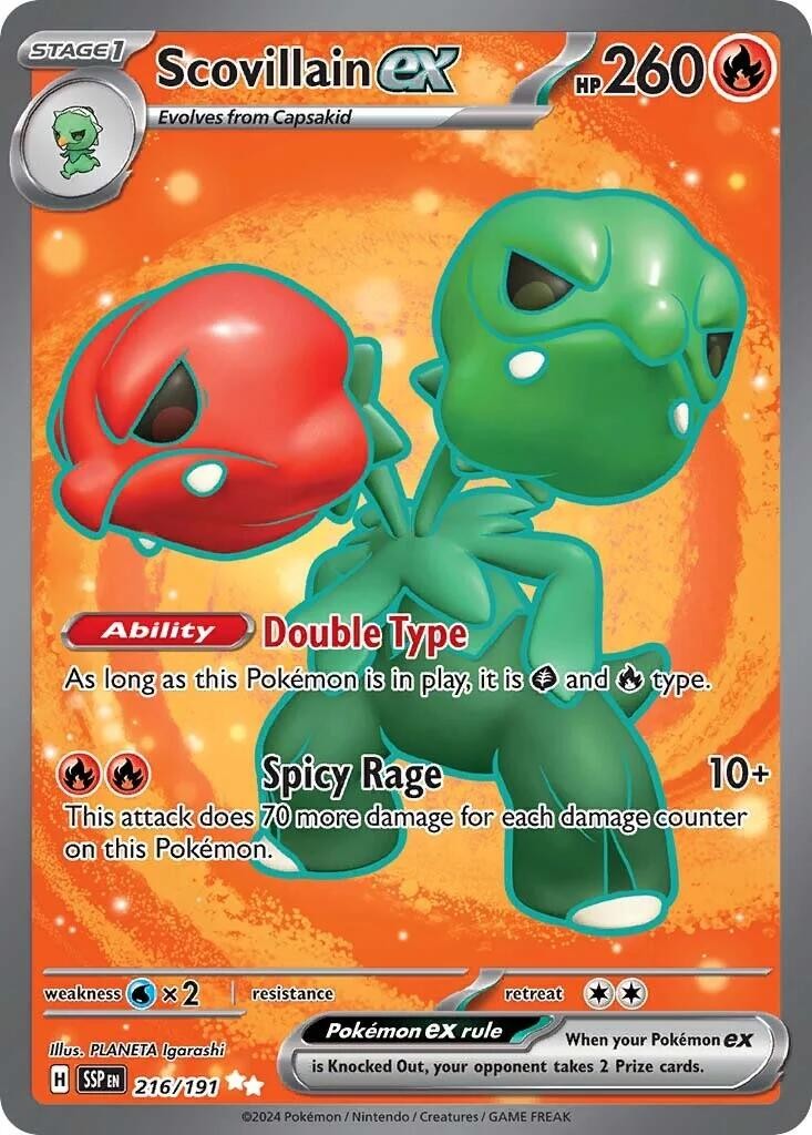 NM Scovillain ex [SV08: Surging Sparks 216/191] Holofoil Ultra Rare Pokemon TCG