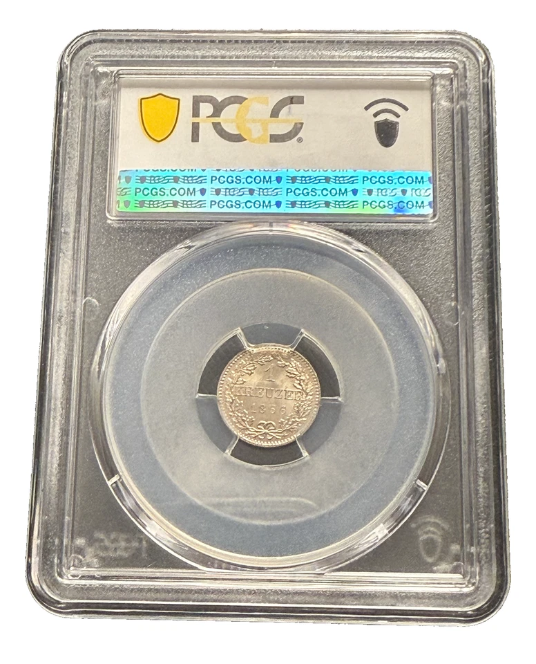 Germany Frankfurt 1866 Silver 1 Kreuzer NGC PCGS MS67 - Image 2 of 2