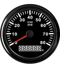 85mm Tachometer Gauge Waterproof Boat RPM Tachometer Outboard 0-8000 RPM Tach...