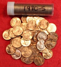 1970-s Lincoln Wheat Cent Penny 50 Coin Roll Bu Coins Rolls 1970-s Lincoln Wheat Cent Penny 50 Coin Roll Bu Coins Rolls