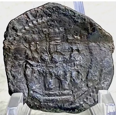 1500 s Medieval Spanish Coin 1580-1591 King Philip II 450 Years Old 2 Maravedis