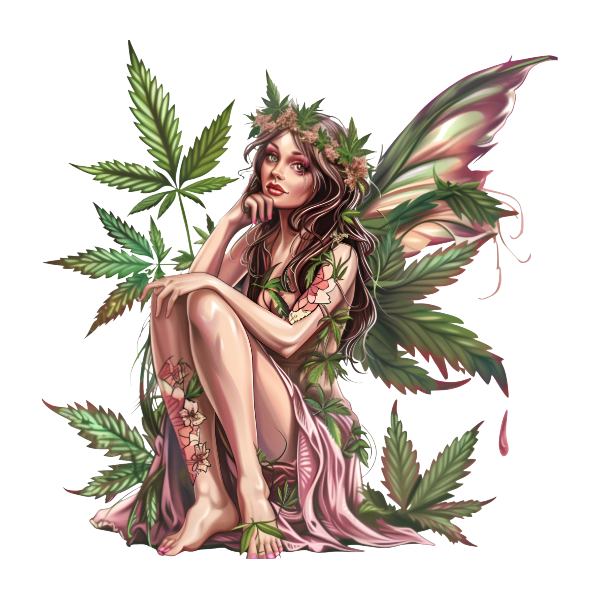 Stoner Fairy Vinyl Sticker Weed Fairy Decal 420 Marijuana Fairycore Stoner Gift