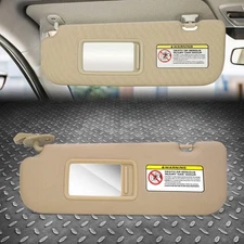 Driver Left Side Sun Visor Tan Beige w/ Makeup Mirror For 11-15 Hyundai Elantra