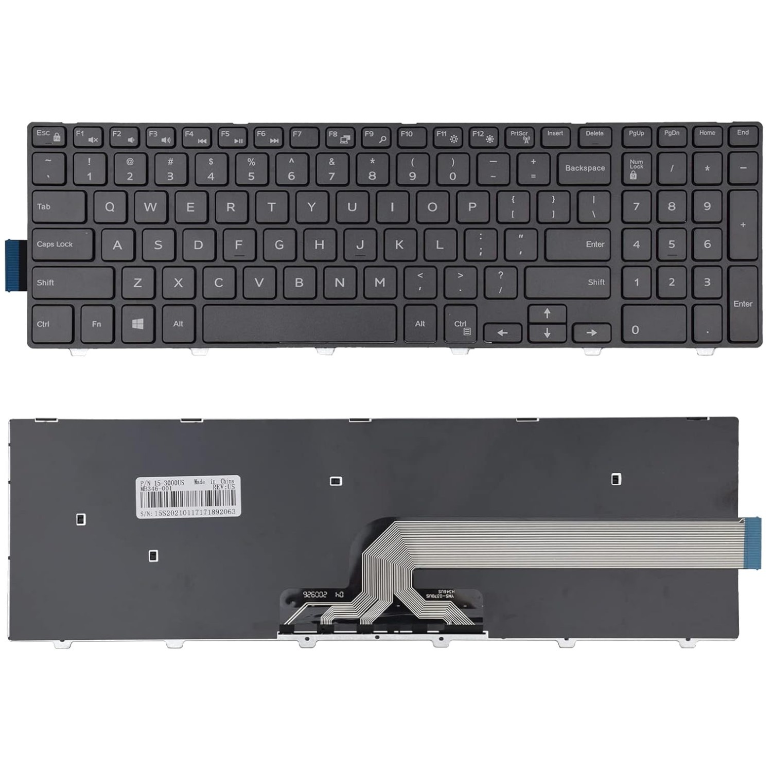 Replacement Keyboard for Dell Inspiron 15 5000 7000 Series