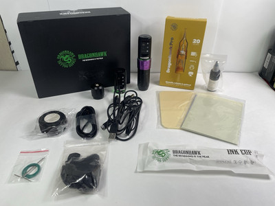 Dragonhawk L3 Tattoo Kit, Cordless/Cord Complete Tattoo Gun Kit Pen Machine