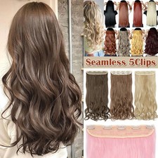 Highlight Hairpiece Clip in Hair Extensions One Piece Curly Straight as Human US