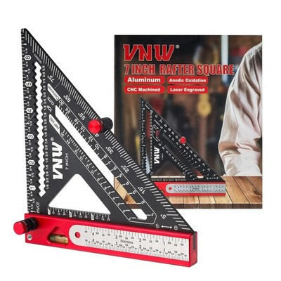 6-in-1 Carpenter Square 7 inch 1/8 Precision Rafter Square Multi-Purpose Carp...