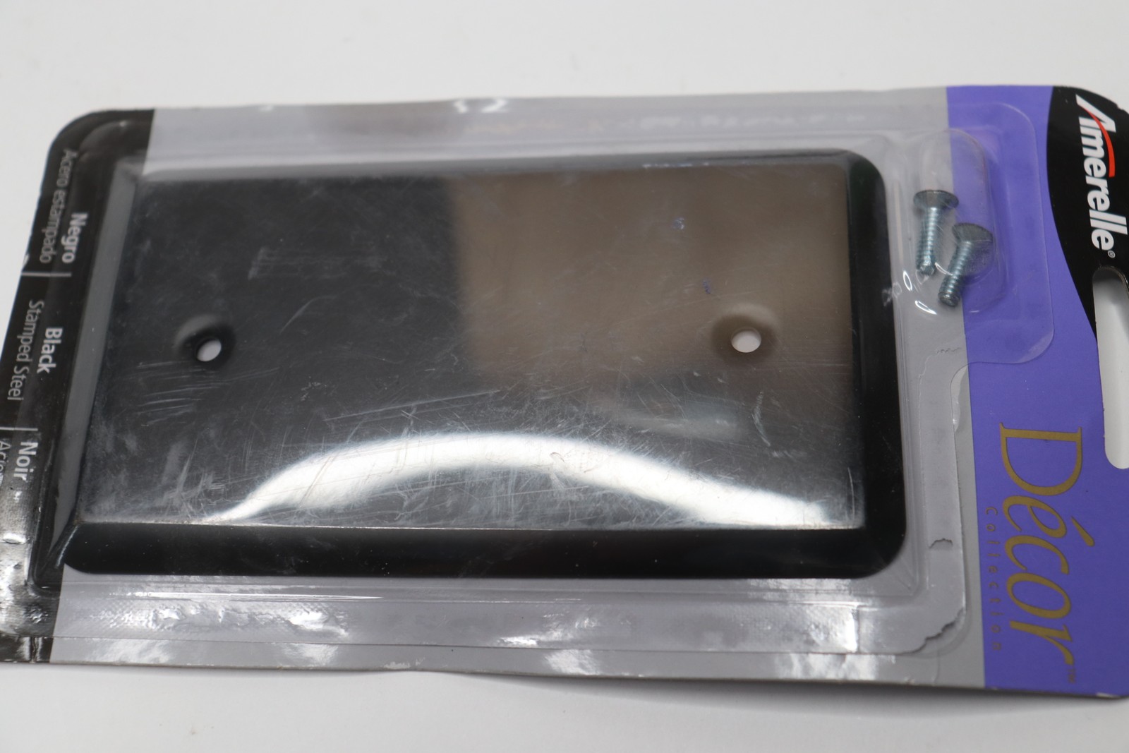 AMERELLE Declan 1 Gang Blank Steel Wall Plate - Black