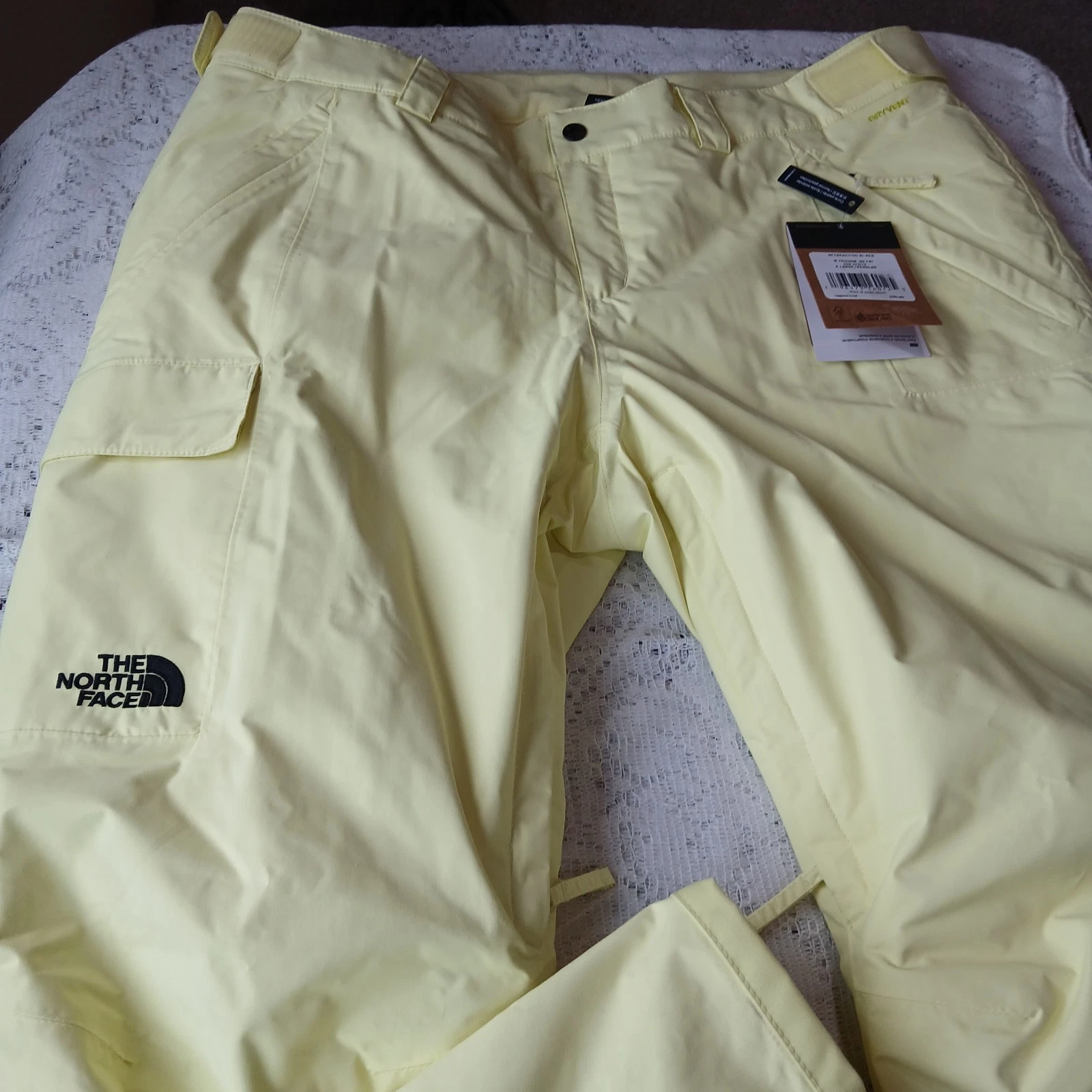 NEW North Face Women Freedom XL R Insulated Snow Pants Dryvent Yellow Ski 220$