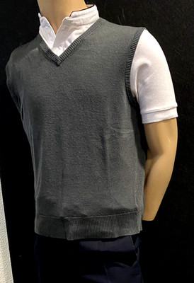 Saint Pierre  Herren V-Ausschnitt Pullunder Gr. XS /S NEU Anthrazitgrau