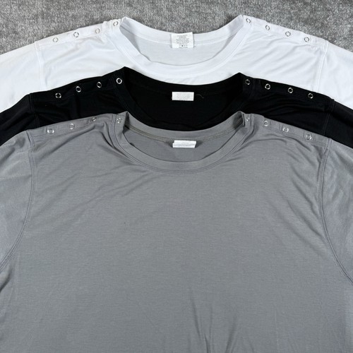 3-Renova T-Shirts Men's 3XL Medical Wear Snap Post Surgery Adaptive Short Sleeve