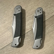 KA-BAR Folding Pocketknife Set Black/Silver Metal Handle Manual Clip Point Blade