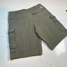 Vintage Carhartt moss green heavy canvas baggy cargo shorts rugged wear
