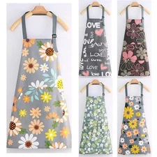 Adjustable Waterproof Kitchen Aprons for Fashion Lovely Cooking Coffee Baking 