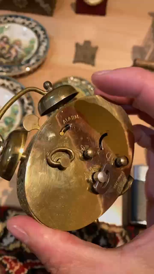 Vintage Blessing Alarm Clock West Germany Brass Mechanical Twin