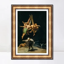 Framed Canvas Art Giclee Print The Witches Flight 1798 by Francisco De Goya