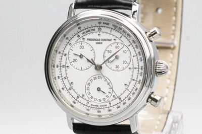 [Near MINT] FREDERIQUE CONSTANT chronograph White Dial 35mm Quartz Men Japan